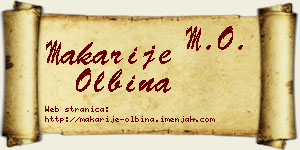 Makarije Olbina vizit kartica